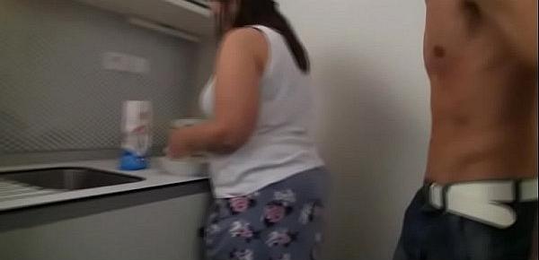  Huge ass fatty getting banged in the kitchen